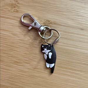 Black and White Cat Keychain